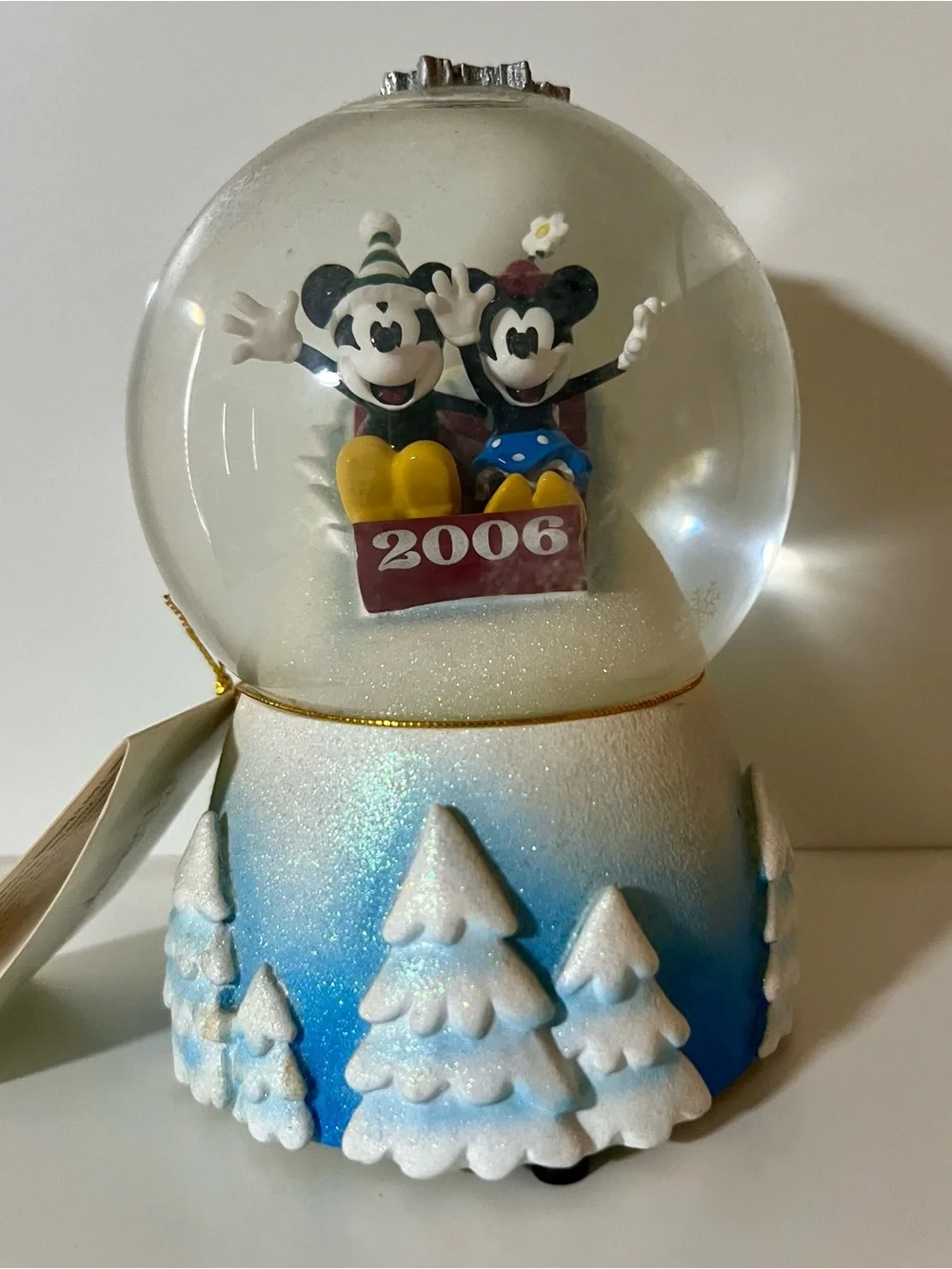 Disney 2006 Holiday Snow Globe - Blue and White Limited Edition